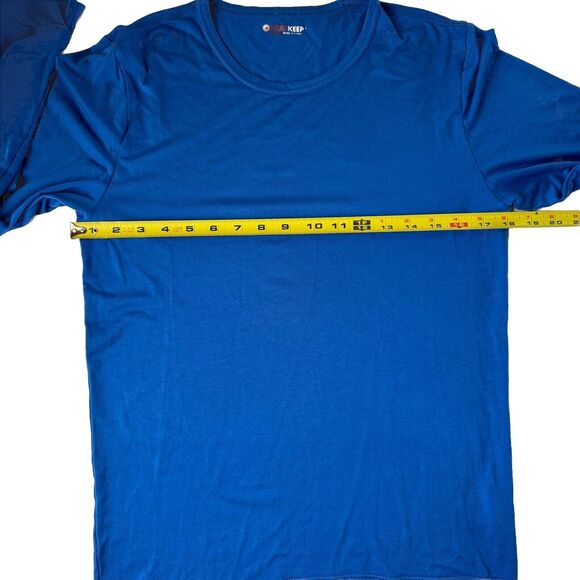 HEATKEEP Men's Blue Size SMALL Base Layer Crew Neck Top Tee Lightweight - Picture 4 of 8